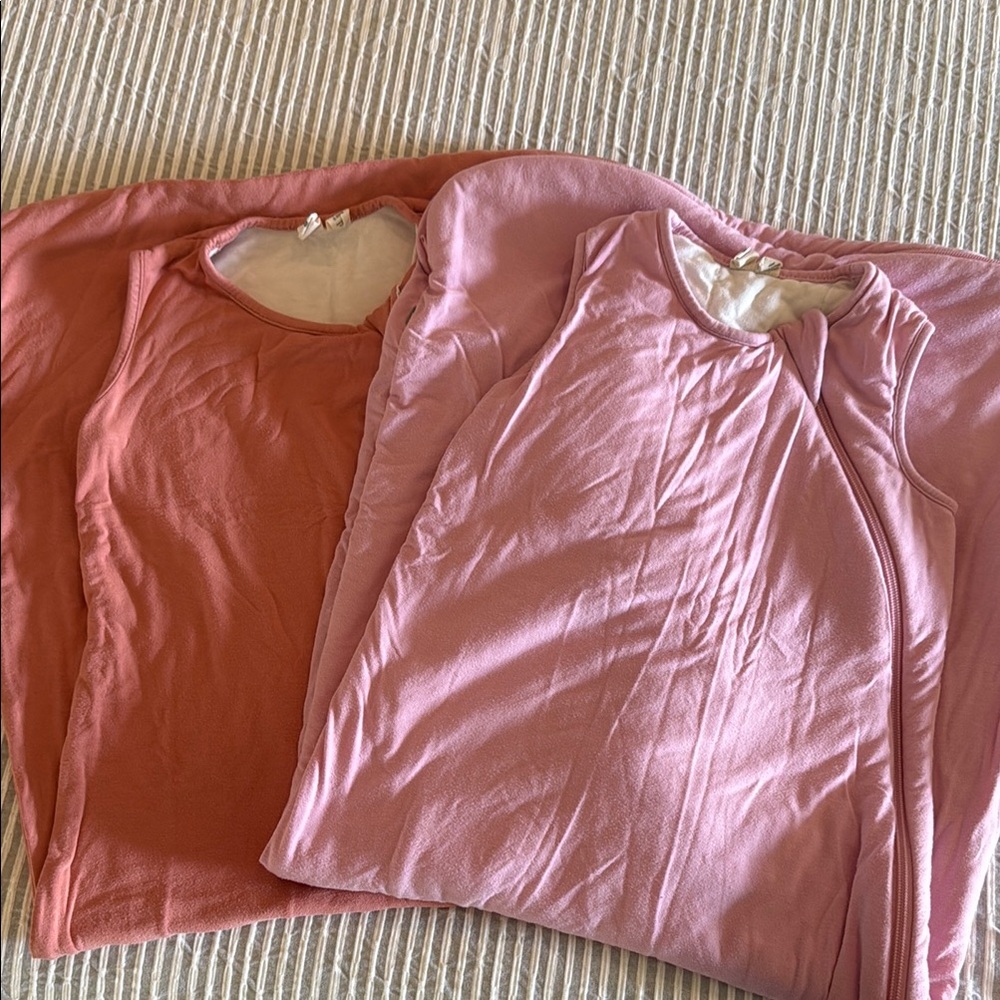 Set of Two Kyte Baby Pink and Orange Baby Sleep Sacks